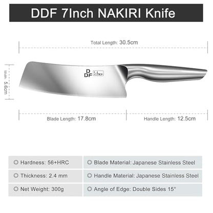 DDF iohEF Nakiri Kitchen Knife, Chef's Knife In Japanese Stainless Steel Professional Cooking Knives, Non-slip Ultra Sharp Knife with Ergonomic Handle - color: Nakiri Knife