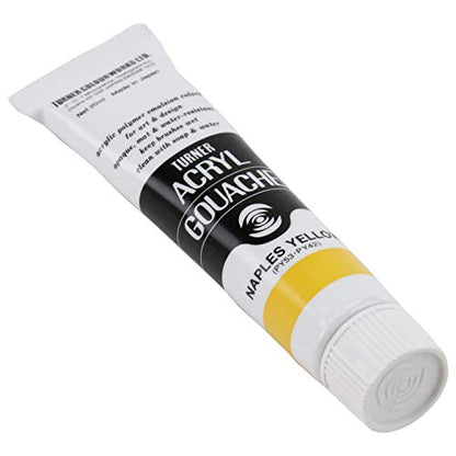 Turner Colour Works Acryl Gouache Artist Acrylic Paint - Single 20 ml Tube - Naples Yellow - color: Naples Yellow, size: 0.7 Fl Oz (Pack of 1)