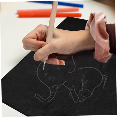 NUOBESTY Graphite Transfer Paper 55pcs A4 Sheets Dual-tip Pens for Copy Trace Embroidery