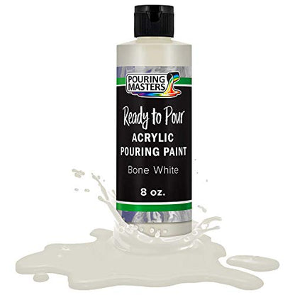 Pouring Masters Bone White Ready to Pour Acrylic Pouring Paint - Premium 8-Ounce Pre-Mixed Fluid Acrylic Paint - Fluid Art Supplies for Canvas, Wood, Paper, Tile & Rocks - color: Bone White