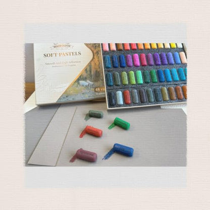 Soft Pastels for Artists Highly Pigmented Sticks 48 Vibrant Colors Professional Grade Art Supplies Smooth Blendable Pastels Set for Drawing,Painting Artists,Beginner