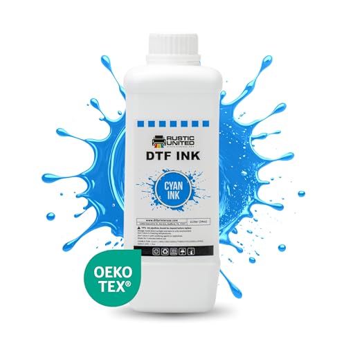 Premium Cyan DTF Ink Refill 1L / 34oz for Heat Transfer Printing, Compatible with Epson ET-8550, L1800, XP-15000, R1390, R2400, I3200, L800, P400, P800 Printers - color: Cyan, size: 1000ml