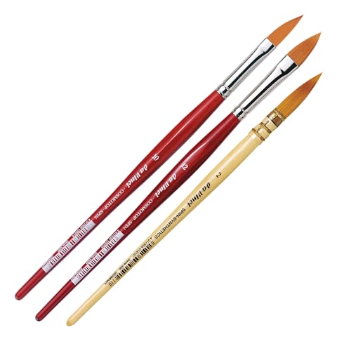 da Vinci Brushes 4252DV Watercolor Brush Set, Quill Size 2, Slant Size 10, Oval Size 12, Black 3 Each - style: Cosmotop Spin Watercolor Snap Box Set