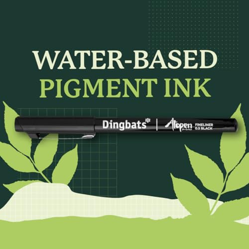 Dingbats - Ātopen Fineliner Pens - 3 Pack Black Fine Point Pens - Bleed-proof Smooth Writing, Drawing Pens - Fine Tip Pens for Journaling, Calligraphy - color: Fineliners (3 Pack), style: Pack