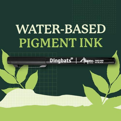 Dingbats - Ātopen Fineliner Pens - 3 Pack Black Fine Point Pens - Bleed-proof Smooth Writing, Drawing Pens - Fine Tip Pens for Journaling, Calligraphy - color: Fineliners (3 Pack), style: Pack