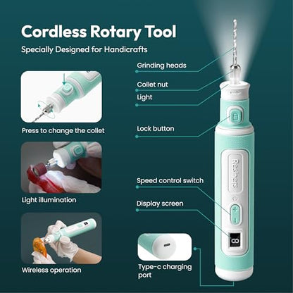 Resiners Electric Resin Drill Pen & UV Light for Resin Curing, UV Resin Light, Cordless Rotary Tool Kit