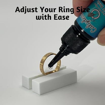 Ring Sizers for Loose Rings Ring Size Adjuster Fit Any Rings Guards Ring Spacer for Loose Rings Women Invisible Traceless Glue Ring Resizer with Ring Fixators & UV LED Lamp