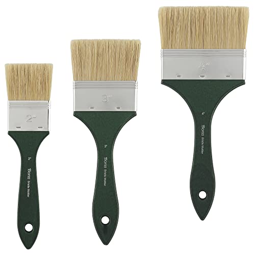 Creative Mark Bonn Bristle Blend Mottler Brush Set - Mottler Synthetic Hair Paint Brush for Large Scale Work, Acrylic or Oil Paint, and Artists - Large Set of 3 (2", 3", & 4") - size: Large Set of 3