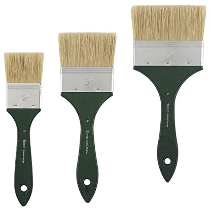 Creative Mark Bonn Bristle Blend Mottler Brush Set - Mottler Synthetic Hair Paint Brush for Large Scale Work, Acrylic or Oil Paint, and Artists - Large Set of 3 (2", 3", & 4") - size: Large Set of 3