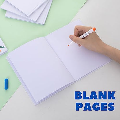6 Pack Hardcover Blank Book,6x8 Inch Unlined Sketchbook Journal - 18 Sheets/36 Pages Each, Bulk Pack of White Hardcover Blank Books for Writing, Drawing Make Your Own Book, Multi-Purpose for Students & Adults - size: 6x8 inch