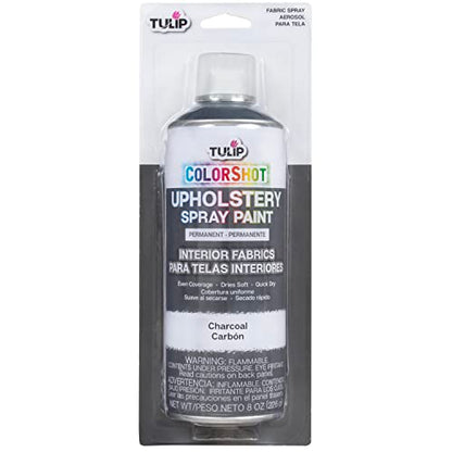 TULIP ColorShot Fabric Spray Paint for Upholstery, Permanent Spray-On Fabric Paint for Furniture, 8 oz, Charcoal Grey - color: Charcoal Grey