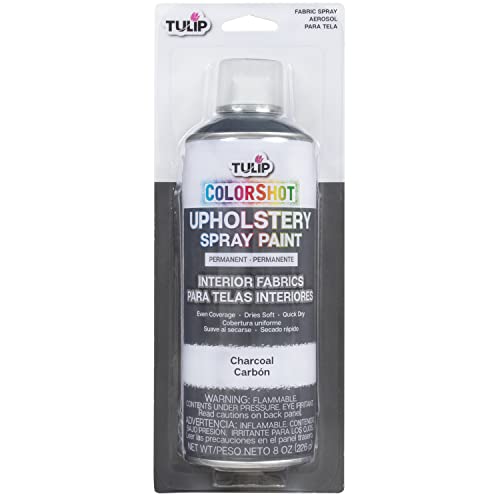 TULIP ColorShot Fabric Spray Paint for Upholstery, Permanent Spray-On Fabric Paint for Furniture, 8 oz, Charcoal Grey - color: Charcoal Grey