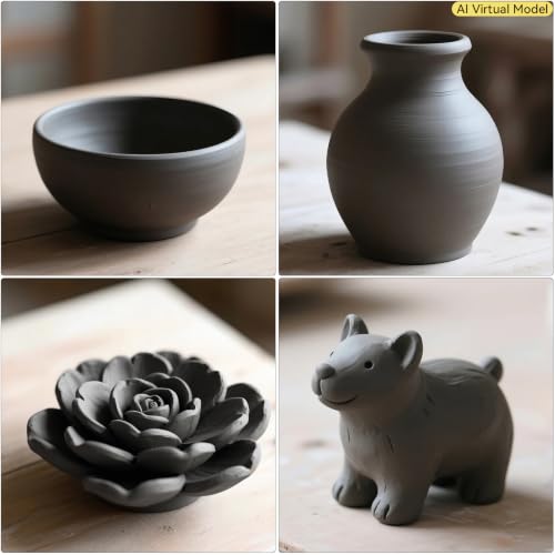 VIBRATITE Natural Air Dry Clay Bulk, 10LBs All-Purpose Modeling Sculpting Pottery Clay for Beginners and Professional (Dark Gray) - color: Dark Gray