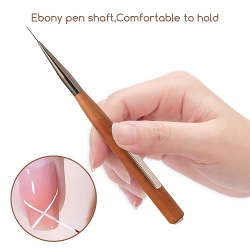 1 Piece 3-in-1 Nail Art Pen, Liner Brush for Fine Detailing and Smooth Lines, Cat Eye Magnet for Nails, Nail Magnet for Cat Eye Gel Polish - color: Liner Brush&Nail Magnet