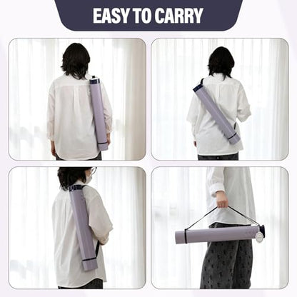 DEWEL Adjustable Poster Tube 24.5"-42", Waterproof Plastic Document Storage Tube Telescoping Carrying Case, Light Resistant Drawing Tube Painting Picture Tube Holder (Purple-Large Size) - color: Purple (Polygon), size: Large
