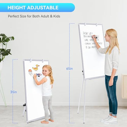 Easel Whiteboard - Magnetic Portable Dry Erase 36 x 24 Tripod Height Adjustable, 3' x 2' Flipchart Easel Stand White Board for Office or Teaching at Home & Classroom (36x24 White) - style: 36x24 White