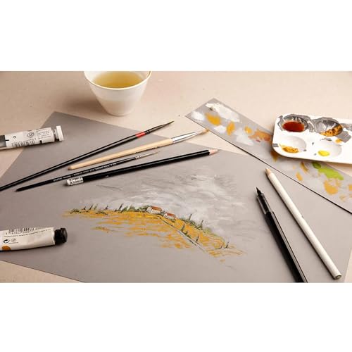 Clairefontaine Paint'ON Grey Paper, 250 g, 50 x 65 cm, 15 Sheets - color: Grey, size: 50 x 65 cm