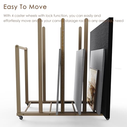 Art Storage Rack - Canvas Boards Stand for Drawing Boards - Contemporary Art Studio Gallery (21.1" D x 39.5" W x 42" H) - size: 21.1"D x 39.5"W x 42"H