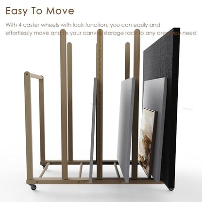 Art Storage Rack - Canvas Boards Stand for Drawing Boards - Contemporary Art Studio Gallery (21.1" D x 39.5" W x 42" H) - size: 21.1"D x 39.5"W x 42"H