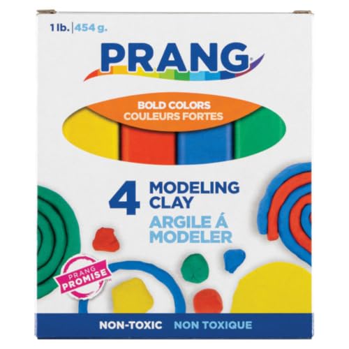 Prang Modeling Clay, Primary Set, 1 lb. Box | 1/4 lb. Sticks of Red, Blue, Green, and Yellow, Pliable, Non-Hardening, Non-Staining, Easy Clean-Up - color: Primary Colors, size: 1 lb
