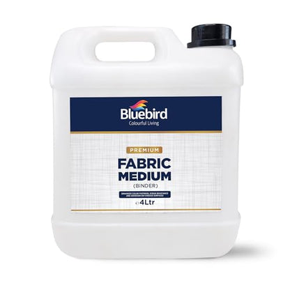BLUEBIRD Fabric Medium - Textile Medium for Fabric Painting, Prevents Flaking, Ideal for Clothes, Accessories, and More (135.2 Fl Oz) - size: 135.2 Fl Oz (Pack of 1)