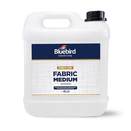BLUEBIRD Fabric Medium - Textile Medium for Fabric Painting, Prevents Flaking, Ideal for Clothes, Accessories, and More (135.2 Fl Oz) - size: 135.2 Fl Oz (Pack of 1)