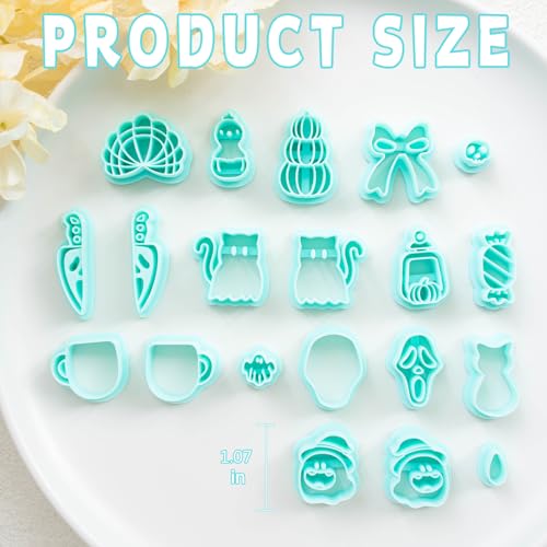 Tainsky Halloween Clay Cutters - 20 Shapes for Polymer Jewelry & Earrings (A) - color: Set A