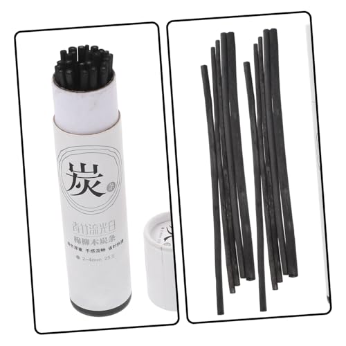 jojofuny 25Pcs Compressed Charcoal Sticks for Artists Durable Willow Drawing Pencils Smooth Surface Shading Sketching Supplies for Students and Professionals