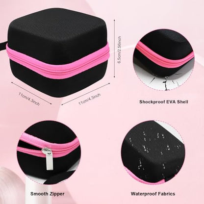 81 Holes Nail Drill Bit Holder (ONLY CASE),Dustproof Portable Organizer Storage Bag with Large Mesh Pocket & High Density Foam to Avoid Slipping & Scratches, Nail Bits Professional Manicure Tools,Pink - color: Pink