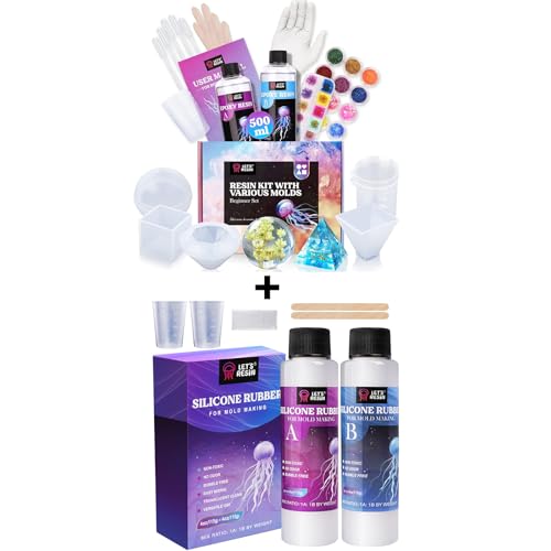 Bundle Set of 16OZ Epoxy Resin Molds Silicone Kit and 8oz Silicone Mold Making Trial Kit