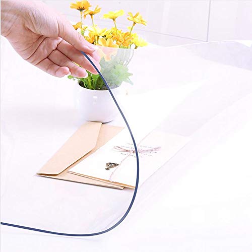NECAUX Custom 12 x 40 Inch Desk Cover, 1.5mm Thick Plastic Desk Pad, Clear Vinyl Table Cover for Computer and Writing Desks - color: Clear 1.5mm, size: 12" x 40"