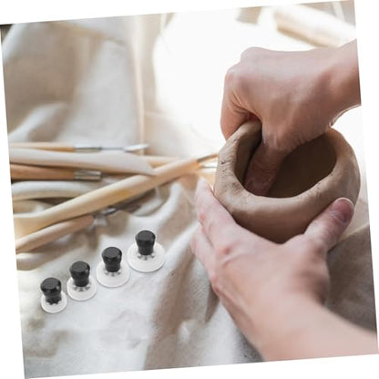 PLAFOPE 4-pc Pottery Trimming Set Ceramic Art Repair Tools Synchronized Rotation Hand Protection and Clay Trimming Spinner