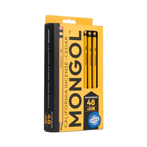 Mongol Classic Incense Cedar #2 Pencil - 48-Pack - Pre-sharpened, European Graphite Core, US Grown Cedar, Smudge Free Eraser – Nontoxic PMA Certified - size: 1 Count (Pack of 48)