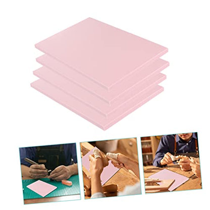 Veemoon 4pcs Carving Rubber Blocks for Crafts Soft Material for Stamp Making for Beginners and Professionals Lightweight and Portable Carving Supplies
