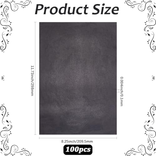 100 Sheets 11.7 x 8.3 Inch Black Transfer Paper Carbon Tracing Paper Rectangle Graphite Canvas Transferring Crafts Pages Accessories for DIY Making Woodworking Drawing Board Art Projects - color: Black