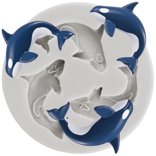 Ocean Animal Polymer Clay Mold Dolphin Killer Whale Silicone Molds for DIY Crafts Air Dry Plaster Polymer Clay Epoxy Resin Casting Jewelry Making - color: Style C