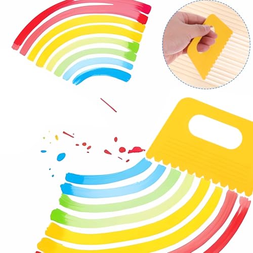 Plastic Paint Scraper Tool, Ymapinc Plastic Textured Art Tools, DIY Graffiti Oil Painting and Drawing Play for Texture Art on Canvas Putty Acrylic Plaster Art Pottery Scraper Tool