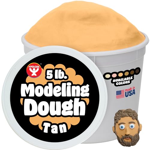 Hygloss Play Modeling Dough for Kids – Multicultural Skin Tones – Safe & Non-Toxic Sensory Dough for Arts & Crafts – Play Clay for Toddler Activities, Preschool Classroom Must-Haves (5 lb, Tan) - color: Tan, size: 5-Pound