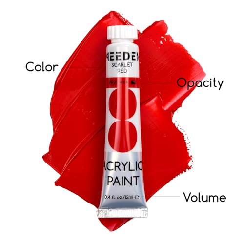 MEEDEN Beginners Acrylic Paint Set: 12 Colors 12ml/0.41 fl oz Heavy Body Art Craft Paints - Non-Toxic Rich Pigment Hobbists Halloween Pumpkin Painting for Adults on Canvas Wood Fabric - color: 12 Colors