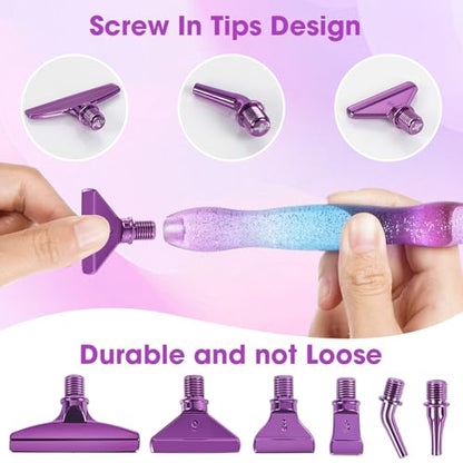 Ergonomic Diamond Painting Art Pen Accessories Kits with 6 Metal Tips, 6 Painting Glue Clay, Roller,Multi Placer Tips for DIY Crafts - style: XKZ