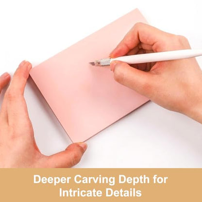 SGHUO 8pcs 4"x6" Rubber Carving Blocks, Soft Linoleum Block for Printmaking, Rectangle Linocut Blocks Stamp Carving Tools, Easy Cut Lino Blocks Crafts Making Kit (Pink-8mm Thick) - color: Pink-8pcs