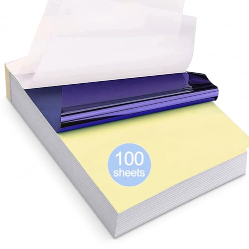 Tattoo Transfer Paper 100 Sheets, A4 4-Layer Tattoo Stencil Paper for Thermal Copier & Hand Tracing, Professional Tattoo Tracing Transfer Paper for Artists, Studios, Apprentices & Beginners - size: A4 size/100 sheets