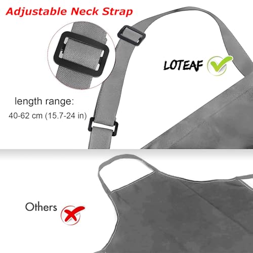 4 Packs Chef Apron, Waterproof Apron, Adjustable Aprons with 2 Pockets for Men Women, Professional Aprons for Kitchen Cooking Gardening Painting Baking Restaurant (Gray) - color: Gray