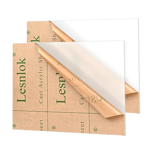 Lesnlok 8 x 12 White Translucent Acrylic Sheet 1/8 inch Thick 3mm Sone Side Matte Plexiglass Sheet,Transmittance73%, for Decoration (2, Matte Translucent White, 8 x 12 x 1/8) - color: matte translucent white, size: 8 x 12 x 1/8