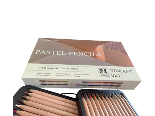 Soft Pastel Pencils 24 Colors Vibrant Drawing Pencil Set Professional Grade Pastels Art Supplies for Drawing Sketching Coloring (Not Oil-Based)(Brown) - color: Brown