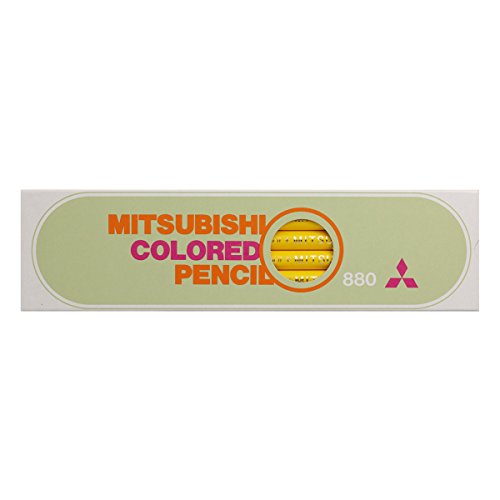三菱鉛筆 Mitsubishi Pencils K880.2 Colored Pencils, 880 Solid Color, Elementary School Students, 1 Dozen - color: Kiiro 1 Dozen