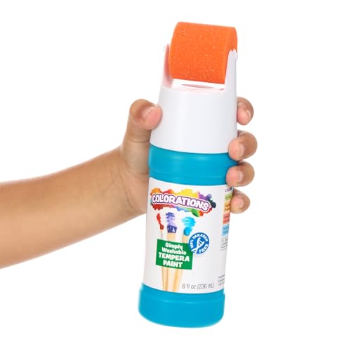 Colorations Paraben-Free Simply Washable Tempera Paint Roller Set, 6 Colors