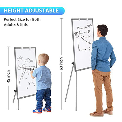 Easel Whiteboard - Magnetic Portable Dry Erase 36 x 24 Tripod Height Adjustable, 3' x 2' Flipchart Easel Stand White Board for Office (36x24 Gray) - style: 36x24 Gray