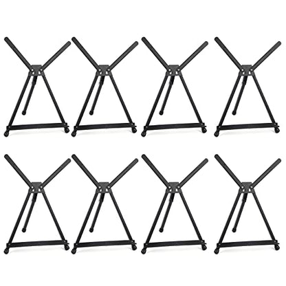 Falling in Art Aluminum 15" to 21" Tabletop Easel Display, Black Tripod with Rubber Feet, Holds Canvas, Paintings, Books, Photos, Signs (8 Pack) - style: 8 PACK