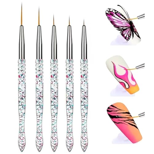 11Pcs Nail Art Brush Set, Acrylic Nail Brushes & Fine Detail Liner Brushes, Professional Nail Art Tools for Gel Polish, Acrylic Nails, French Manicure, Intricate Designs & Salon DIY Manicure - color: 11Pcs Art Brushes